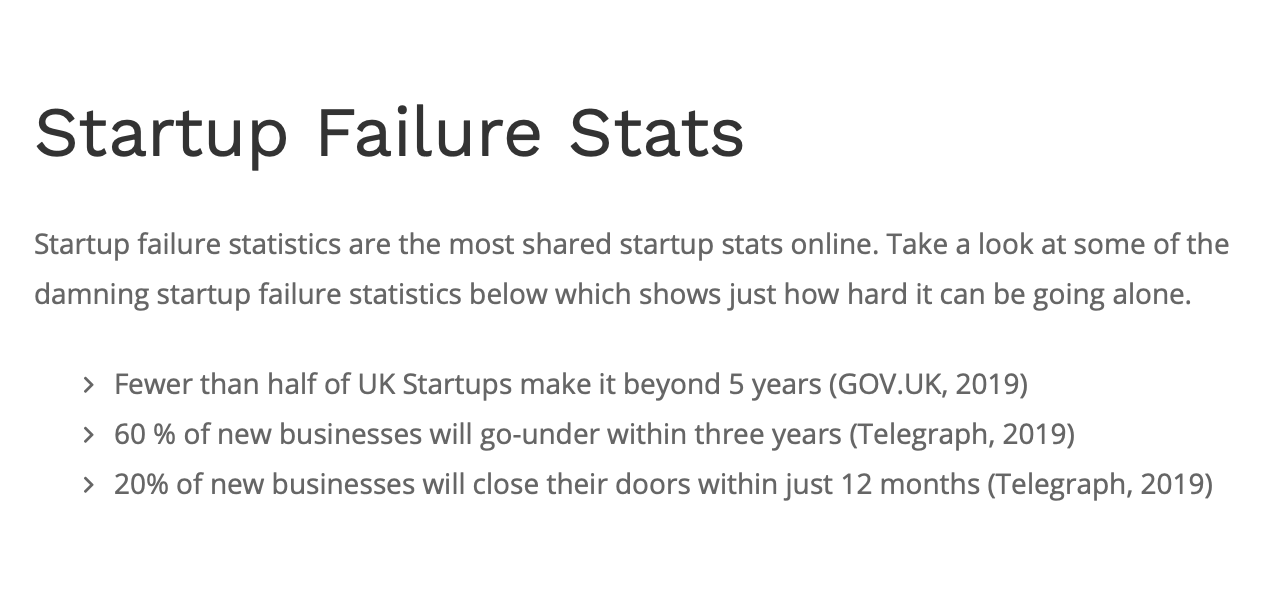 startup failure reasons